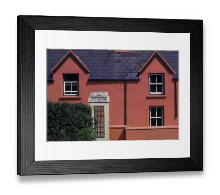 Framed Print : Europe, Ireland, Ring of Kerry. In Castlecove, this salmon-colored building invites a closer look Framed Print : Europe, Ireland, Ring of Kerry. In Castlecove, this salmon-colored building invites a closer look