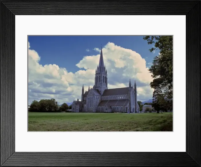 Framed Print : Europe, Ireland, Killarney. The Cathedral at Killarney stands tall against the clouds in Co Framed Print : Europe, Ireland, Killarney. The Cathedral at Killarney stands tall against the clouds in Co