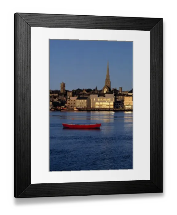 Framed Print : Europe, Ireland, Wexford. Late light over Wexford harbor illuminates the windows Framed Print : Europe, Ireland, Wexford. Late light over Wexford harbor illuminates the windows