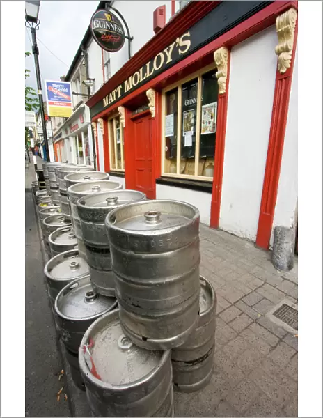 Ireland, County Mayo, Westport, Guiness kegs