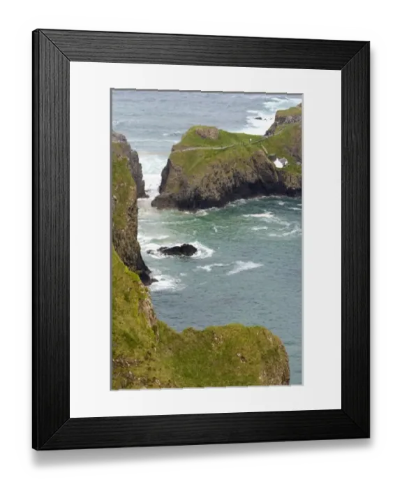 Framed Print : Northern Ireland coast, suspension bridge
