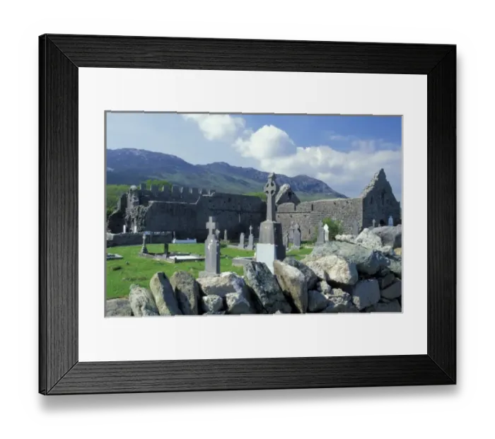 Framed Print : Ireland, County Mayo. Murrisk Abbey and Croagh Patrick Framed Print : Ireland, County Mayo. Murrisk Abbey and Croagh Patrick