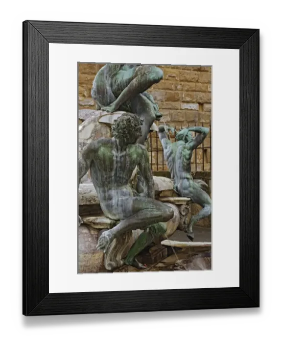 Framed Print : Figures on the Neptune Fountain of Ammannati in Piazza Del Signoria, Florence, Italy Framed Print : Figures on the Neptune Fountain of Ammannati in Piazza Del Signoria, Florence, Italy