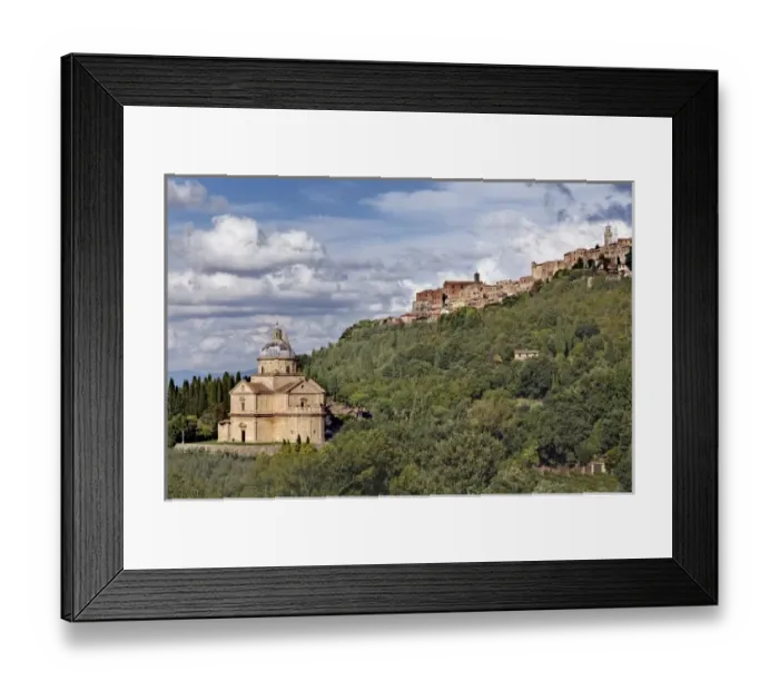 Framed Print : St. Antimo Abbey, and city of Montepulciano, Tuscany, Italy Framed Print : St. Antimo Abbey, and city of Montepulciano, Tuscany, Italy