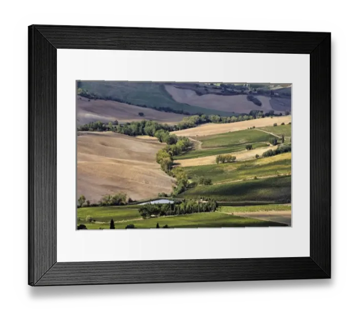Framed Print : Elevated view of vineyards below Montepulciano, Tuscany, Italy Framed Print : Elevated view of vineyards below Montepulciano, Tuscany, Italy