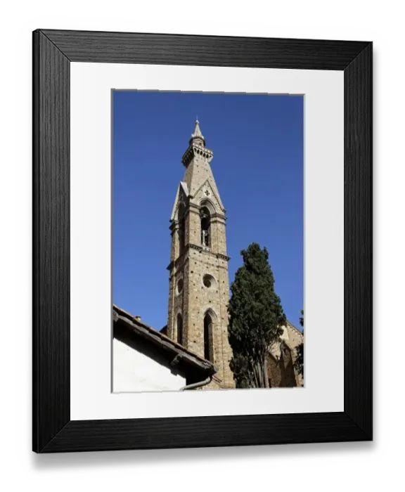 Framed Print : Upward view of church steeple, Florence, Italy Framed Print : Upward view of church steeple, Florence, Italy