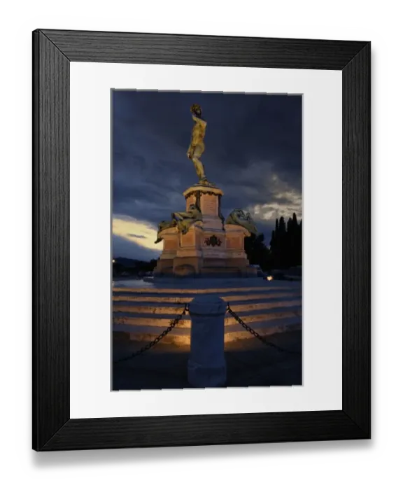Framed Print : Statue of David at the Piazza Michelangelo overlooking Florence at sunrise, Florence Framed Print : Statue of David at the Piazza Michelangelo overlooking Florence at sunrise, Florence