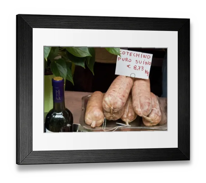 Framed Print : Italy, Piedmont (Piemonte), Langhe, Alba, Annual White Truffle Fair, pork sausage Framed Print : Italy, Piedmont (Piemonte), Langhe, Alba, Annual White Truffle Fair, pork sausage