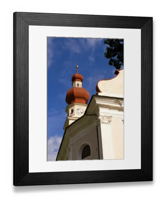 Framed Print : Beautiful St Stephan Church with steeple with in Niederdorf Italy near Dobbiaco home Framed Print : Beautiful St Stephan Church with steeple with in Niederdorf Italy near Dobbiaco home