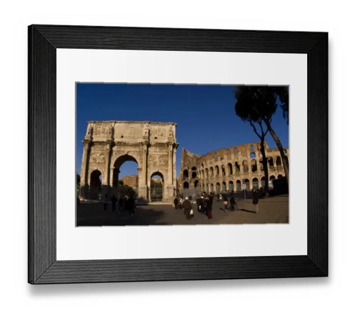Framed Print : Famous Colosseum and Constantine Arch in Rome Italy Landmark Monument in Europe