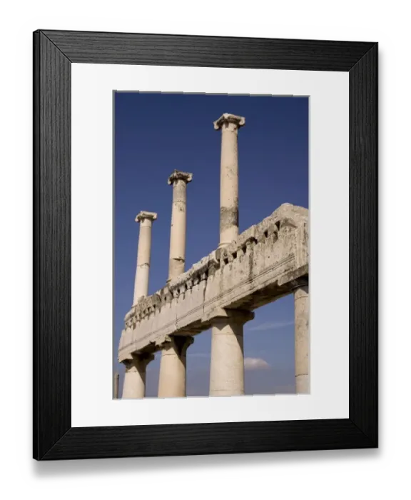 Framed Print : Italy, Campania, Pompeii. Column remains on the west side of the Forum Framed Print : Italy, Campania, Pompeii. Column remains on the west side of the Forum
