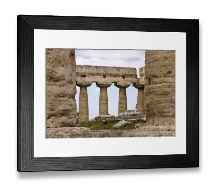 Framed Print : Italy, Campania, Paestum. Columns of the Temple of Hera Framed Print : Italy, Campania, Paestum. Columns of the Temple of Hera