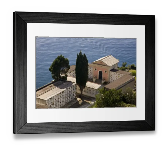 Framed Print : Italy, Cinque Terre, Manarola. Aerial view of the towns cemetery and mausoleum Framed Print : Italy, Cinque Terre, Manarola. Aerial view of the towns cemetery and mausoleum