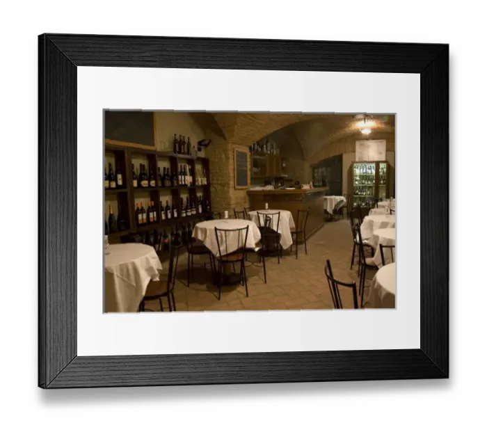 Framed Print : Italy, Dozza. The wine bar in Sforzas Castle