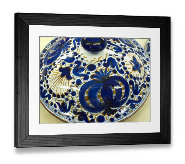 Framed Print : Italy, Faenza. Detailed view of the painted glaze on a ceramic lid Framed Print : Italy, Faenza. Detailed view of the painted glaze on a ceramic lid