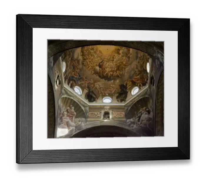 Framed Print : Italy, Parma. Fresco by Correggio adorns the domed ceiling over the altar in the Parma Cathedral Framed Print : Italy, Parma. Fresco by Correggio adorns the domed ceiling over the altar in the Parma Cathedral