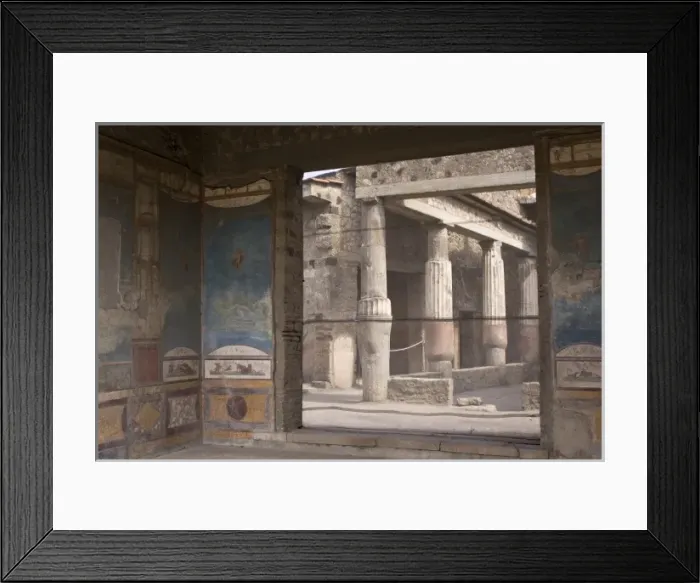 Framed Print : Italy, Campania, Pompeii. Ruins and interior fresco Framed Print : Italy, Campania, Pompeii. Ruins and interior fresco