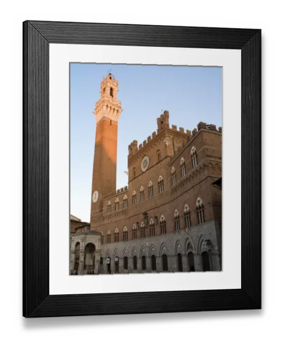 Framed Print : Italy, Tuscany, Sienna. Torre del Mangia at sunset Framed Print : Italy, Tuscany, Sienna. Torre del Mangia at sunset