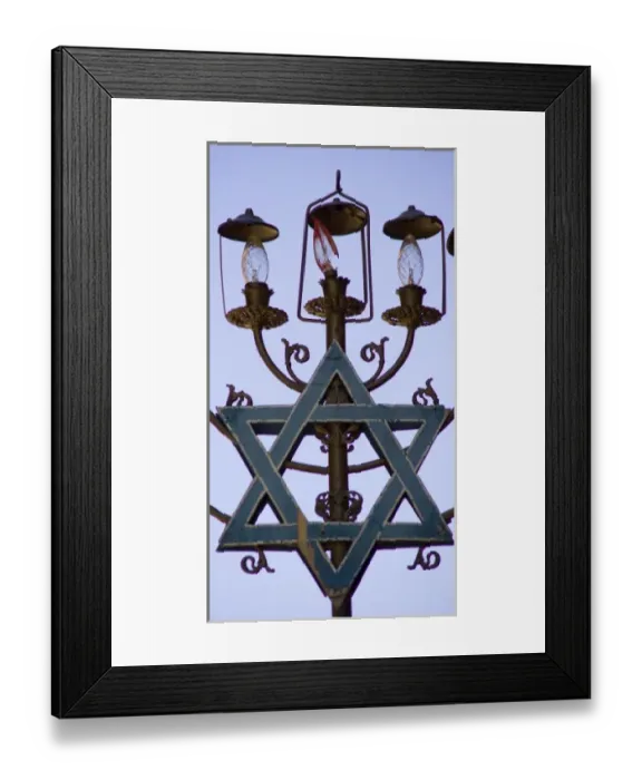 Framed Print : Italy, Venice. Star of David with lights in the Jewish Ghetto Framed Print : Italy, Venice. Star of David with lights in the Jewish Ghetto