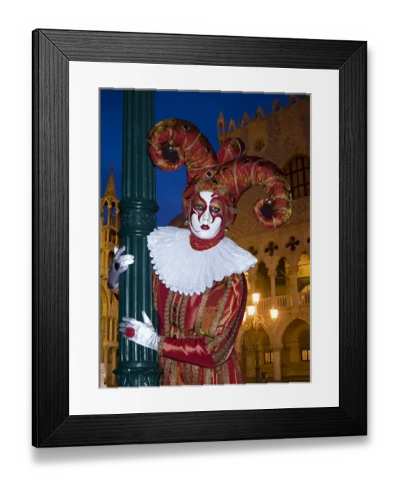 Framed Print : Italy, Venice. Man dressed in costume for annual Carnival festival Framed Print : Italy, Venice. Man dressed in costume for annual Carnival festival