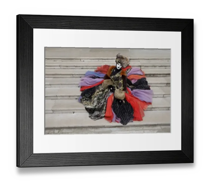 Framed Print : Italy, Venice. Woman dressed in costume for annual Carnival festival Framed Print : Italy, Venice. Woman dressed in costume for annual Carnival festival