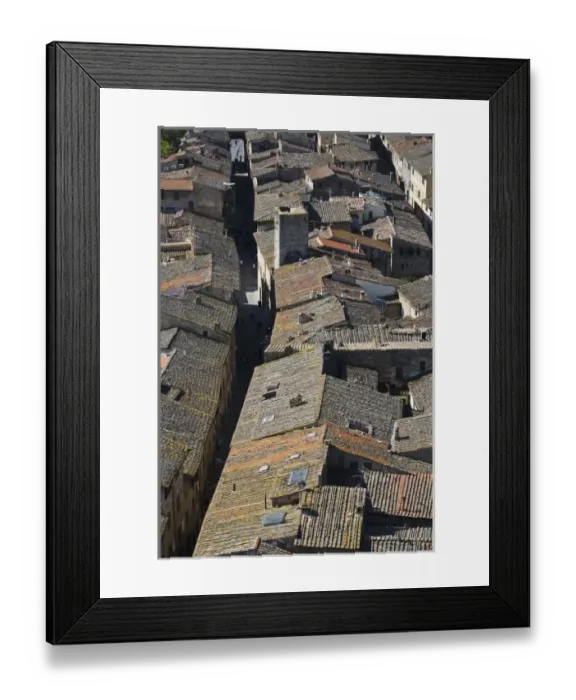 Framed Print : Italy, Tuscany. View from tower over San Gimignano