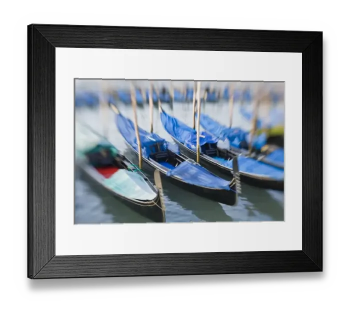 Framed Print : Italy, Venice. Gondolas await passengers off St. Marks Square