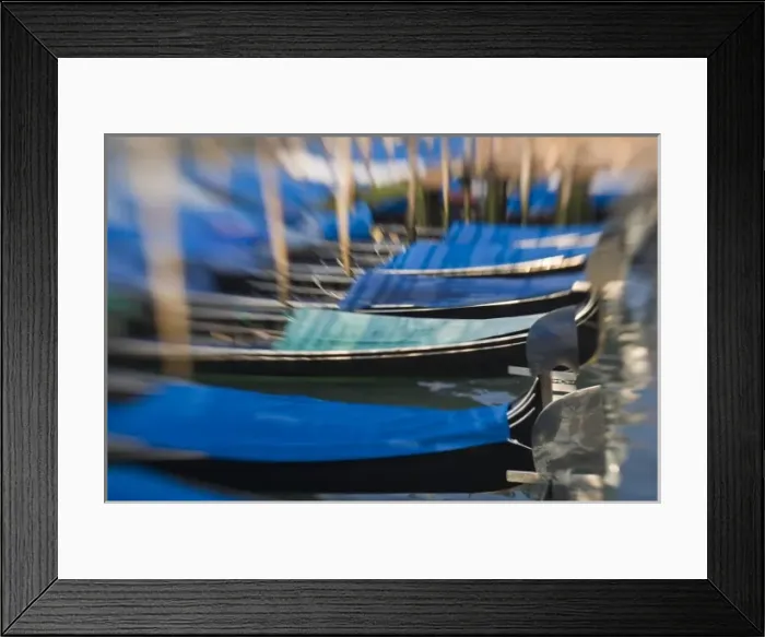 Framed Print : Italy, Venice. Gondolas await passengers off St. Marks Square