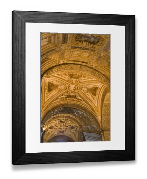 Framed Print : Italy, Venice. Ceiling artwork in the interior of Doges Palace