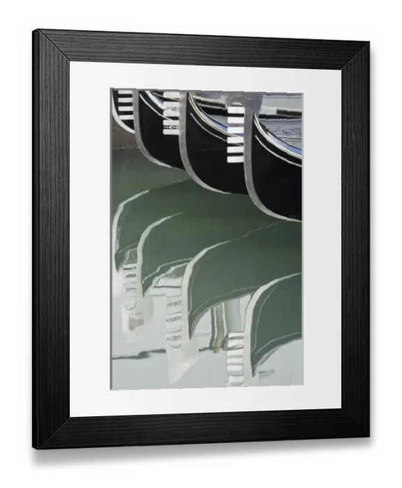 Framed Print : Italy, Venice. Gondolas and reflecctions Framed Print : Italy, Venice. Gondolas and reflecctions