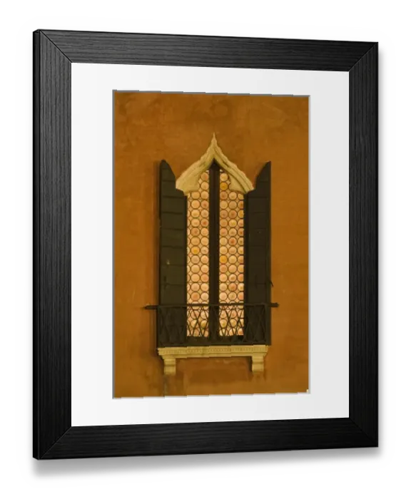 Framed Print : Italy, Venice. Window on Pallazzo Dandolo, now the Hotel Royal Danieli