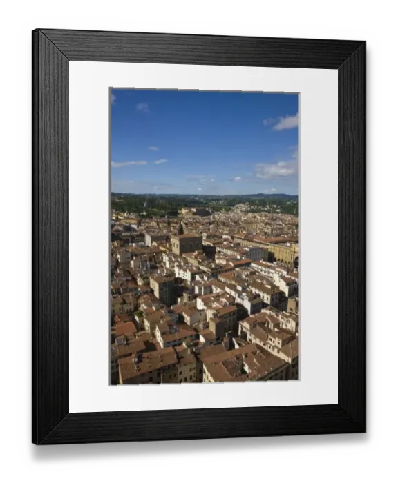Framed Print : Italy, Florence. Looking southwwest over the city rooftops from Brunelleschis Dome
