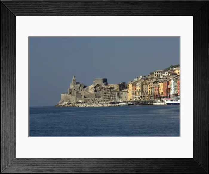 Framed Print : Europe, Italy, Portovenere aka Porto Venere. Colorful fishing village, fortress walls Framed Print : Europe, Italy, Portovenere aka Porto Venere. Colorful fishing village, fortress walls