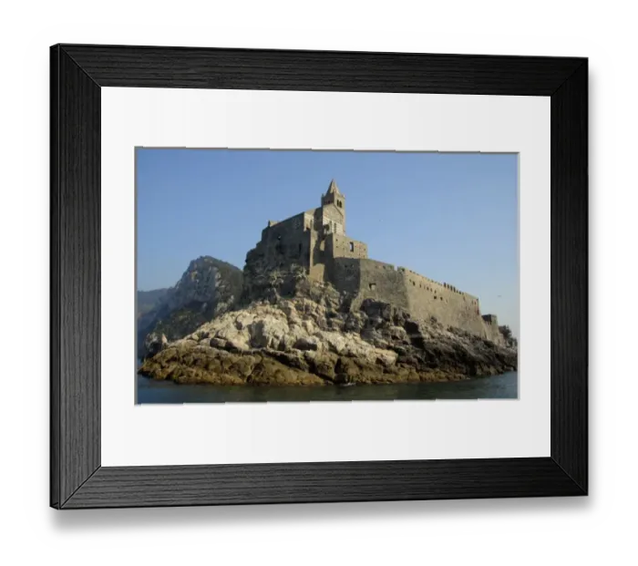 Framed Print : Europe, Italy, Portovenere aka Porto Venere. Gothic church of San Pietro (aka St