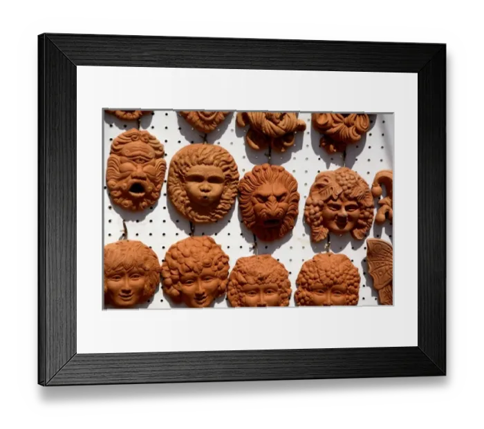 Framed Print : Europe, Italy, Sicily, Taormina. Traditional reigional specialty, terra-cotta pottery Framed Print : Europe, Italy, Sicily, Taormina. Traditional reigional specialty, terra-cotta pottery