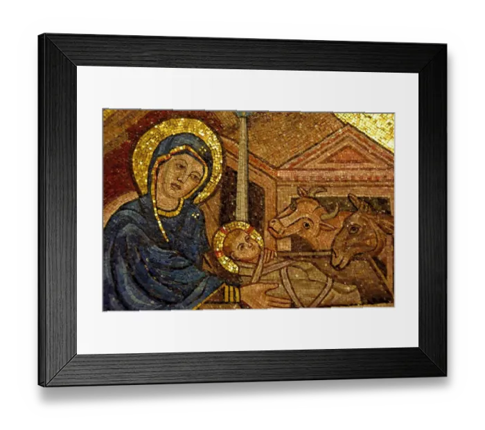 Framed Print : Europe, Italy, Rome, Vatican. Savellis Mosaic Workshop, typical mosaic