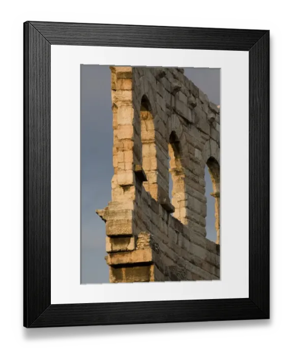Framed Print : Remains of out wall, Roman Arena, Verona, Venetia, Italy Framed Print : Remains of out wall, Roman Arena, Verona, Venetia, Italy