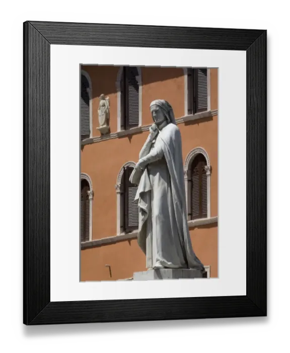 Framed Print : Statue of Dante Alighieri in Piazza dei Signore, Verona, Venetia, Italy Framed Print : Statue of Dante Alighieri in Piazza dei Signore, Verona, Venetia, Italy