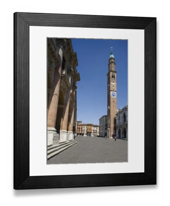 Framed Print : Loggia del Capitanio on left, Campanile (bell tower), Basilica Palladiana, Piazza del Signori Framed Print : Loggia del Capitanio on left, Campanile (bell tower), Basilica Palladiana, Piazza del Signori
