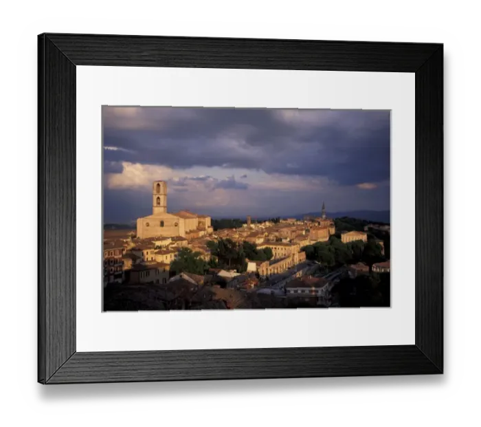 Framed Print : Italy, Umbria, Perugia. Sunset