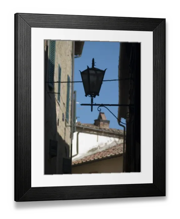 Framed Print : Italy, Cortona, Street lamps Framed Print : Italy, Cortona, Street lamps