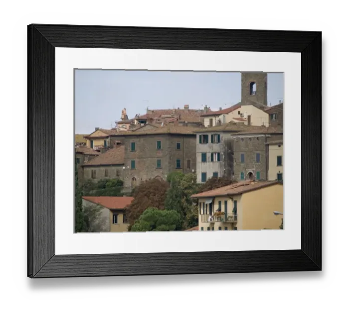 Framed Print : Italy, Cortona, Buildings in center of city