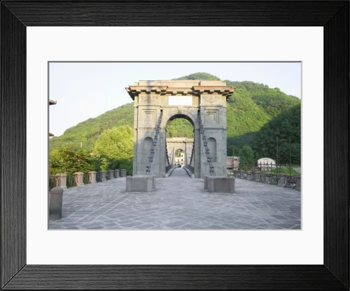 Framed Print : Bagni di Lucca, Tuscany, Italy - An arch acting as an entrance to an old bridge Framed Print : Bagni di Lucca, Tuscany, Italy - An arch acting as an entrance to an old bridge