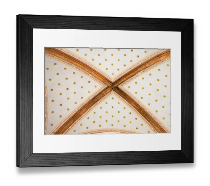 Framed Print : Sienna, Tuscany, Italy - Low angle view of ceiling detail in the shape of an x Framed Print : Sienna, Tuscany, Italy - Low angle view of ceiling detail in the shape of an x