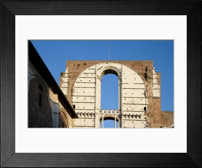 Framed Print : Sienna, Tuscany, Italy - Low angle view of the ruins of an ancient church Framed Print : Sienna, Tuscany, Italy - Low angle view of the ruins of an ancient church