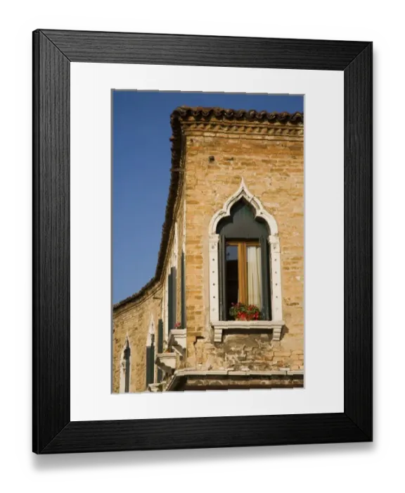 Framed Print : Ornate window of a house on Murano Island, Venice, Italy Framed Print : Ornate window of a house on Murano Island, Venice, Italy
