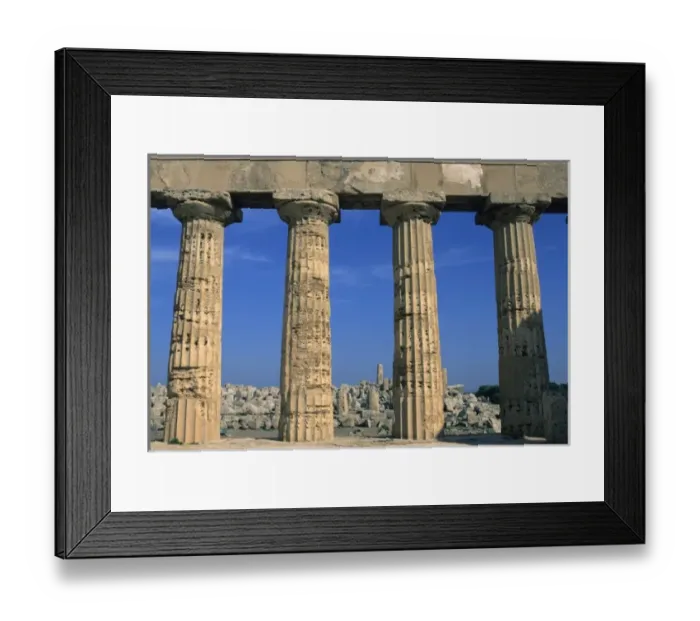 Framed Print : Greek ruins, 6th B. C. Temple 6, Selinunte, Sicily, Italy