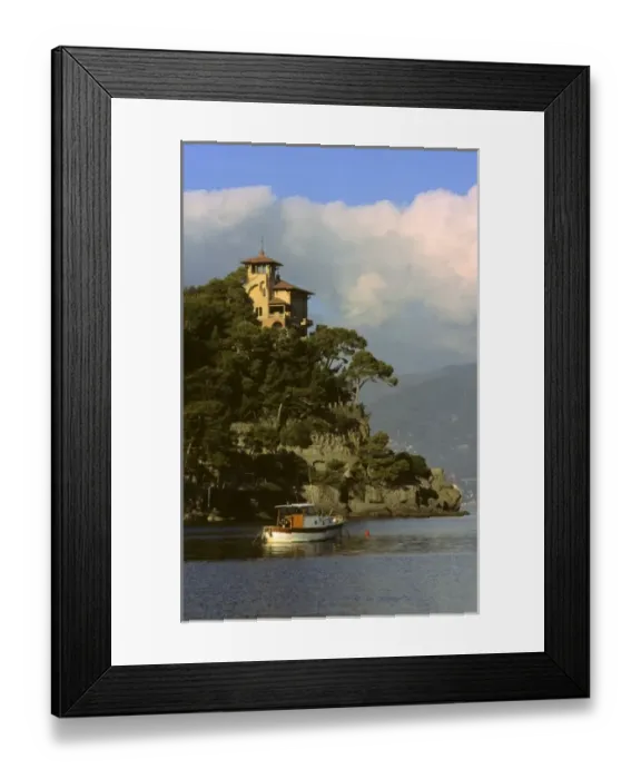 Framed Print : Italy, Portofino. Scenic life on the Mediteranean coast of Italy