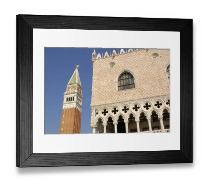 Framed Print : Italy, Venice, Doges Palace and St. Markss Campanile, bell tower