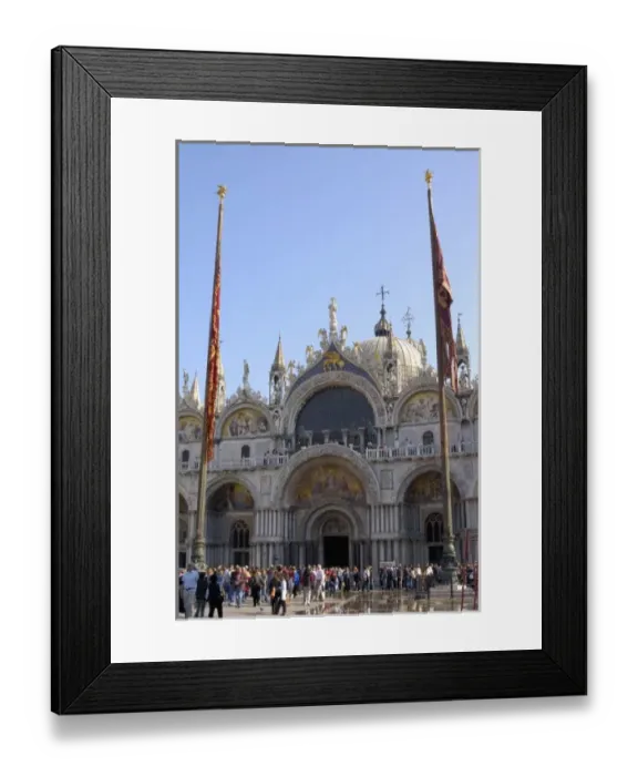 Framed Print : Italy, Venice, St. Marks Basilica in St. Marks Square